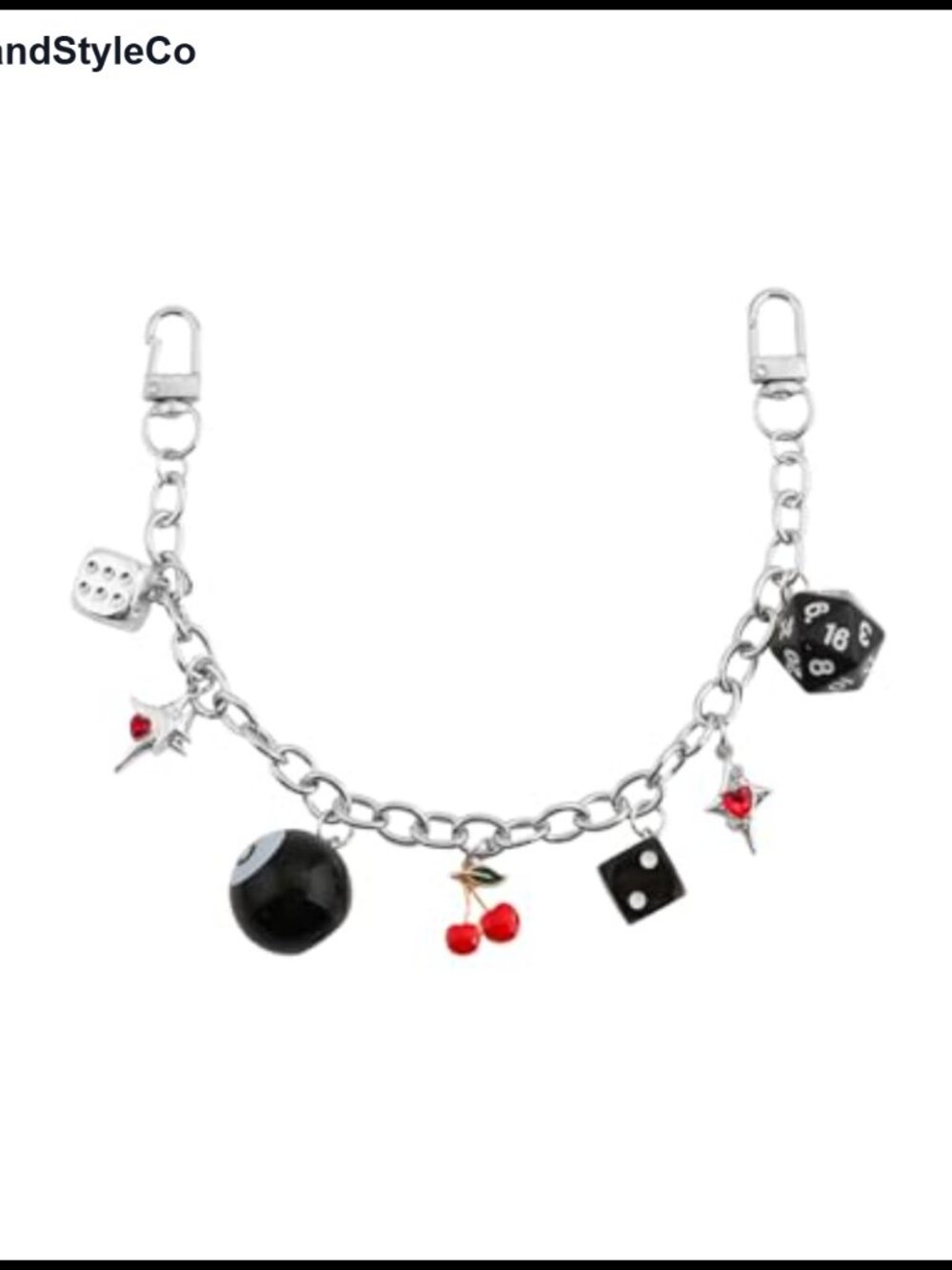 Y2K Dice 8-Ball Zinc Purse Chain Bag Charm Keychain